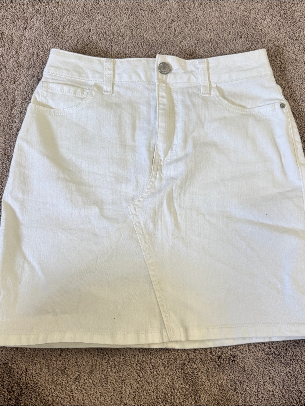 Women's White Denim Skirt